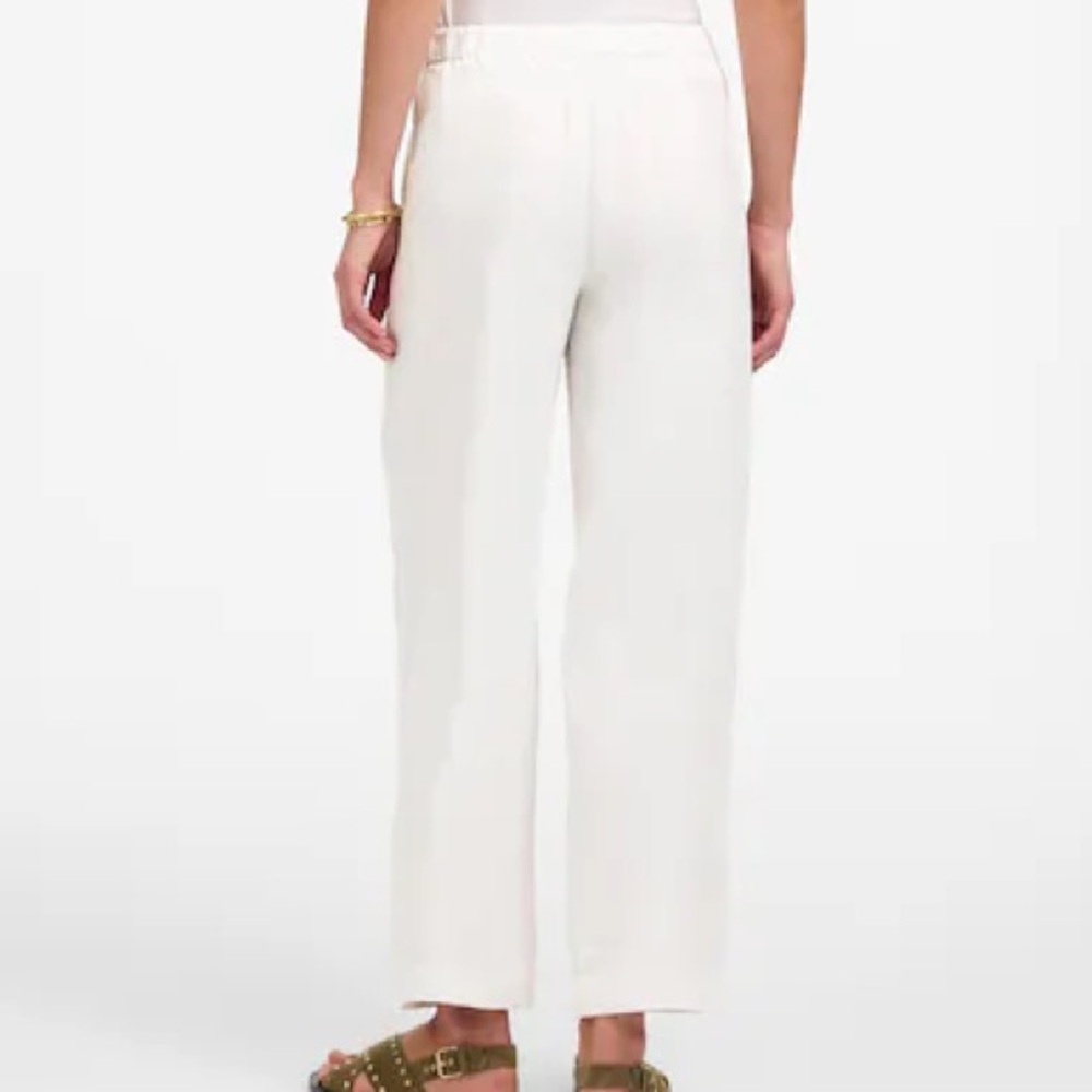 MADEWELL White Tall Pull-On Barrel Pants in 100% Linen Size Small - Picture 3 of 5